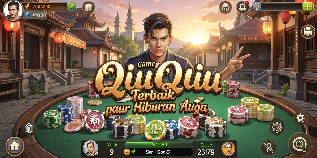 Screenshot gameplay menarik dari ASIA200 yang menunjukkan aksi QiuQiu.