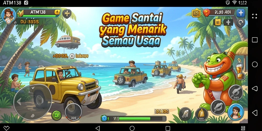 Tangkapan layar gameplay ATM138 yang penuh warna dan seru.