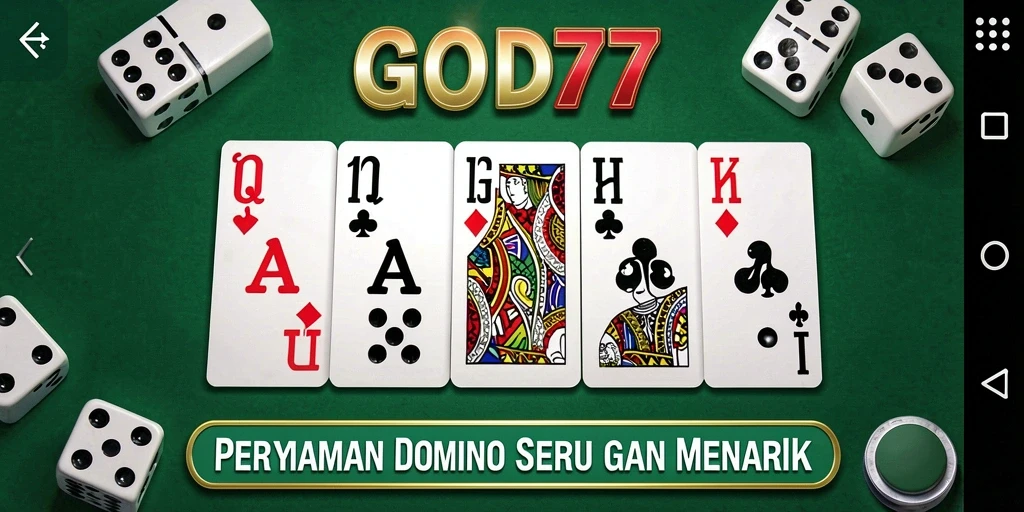 Screenshot menunjukkan gameplay seru Domino di GOD77.