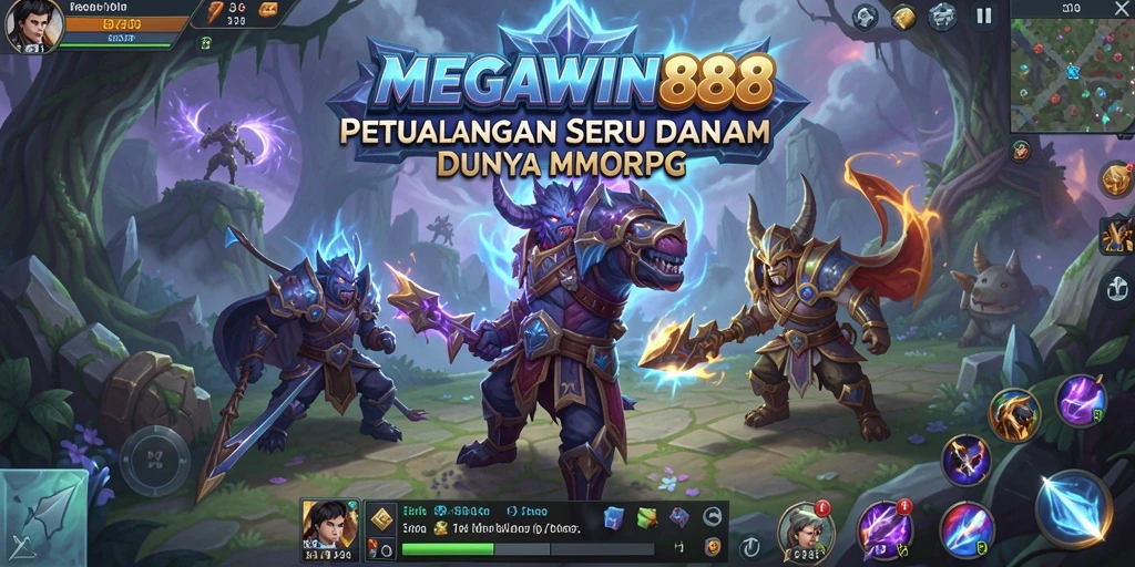 Tangkapan layar MEGAWIN888 yang menampilkan aksi pertarungan karakter di dunia MMORPG.