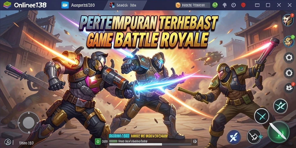 Screenshot ONLINE138 menunjukkan pertempuran seru dalam game Battle Royale.
