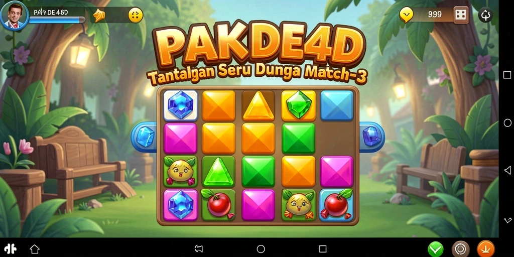 Gameplay seru PAKDE4D dengan tantangan Match-3 yang mengasyikkan.