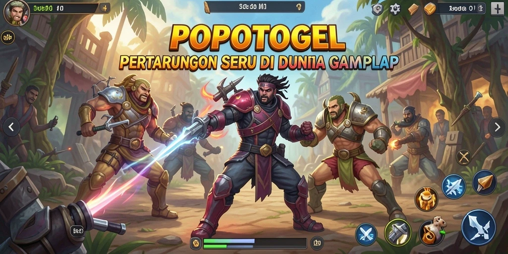 Screenshot menampilkan aksi pertarungan seru dalam POPOTOGEL.