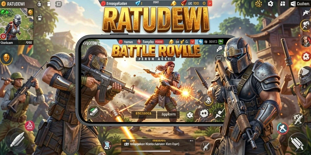 Gameplay seru RATUDEWI dalam pertempuran Battle Royale.