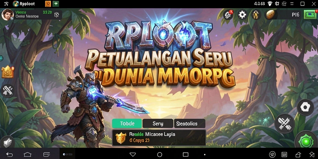 Screenshot gameplay RPLOOT menampilkan pertarungan epik di dunia fantasi.
