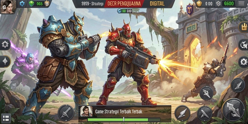 Screenshot menunjukkan aksi strategi mendebarkan dalam S9S9.