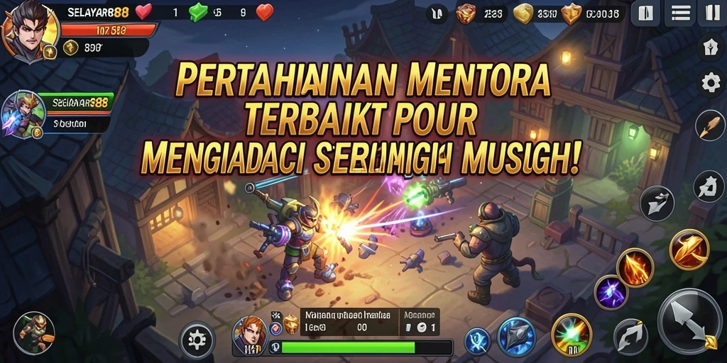 Tampak menara dan serangan musuh di SELAYAR88.
