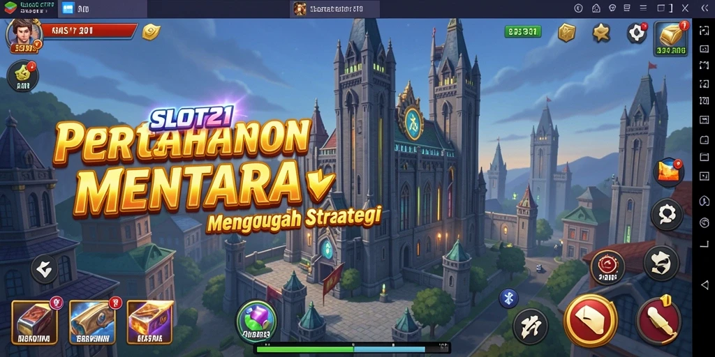 Tangkapan layar menampilkan gameplay SLOT21 dalam aksi strategi Tower Defense.