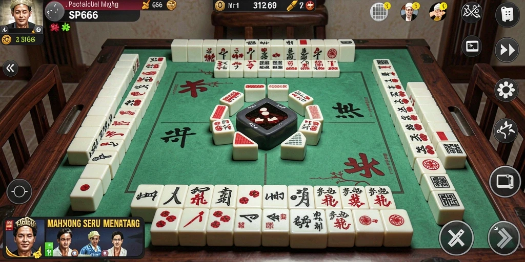 Tangkapan layar gameplay SP666 menampilkan level Mahjong yang menarik dan penuh warna.