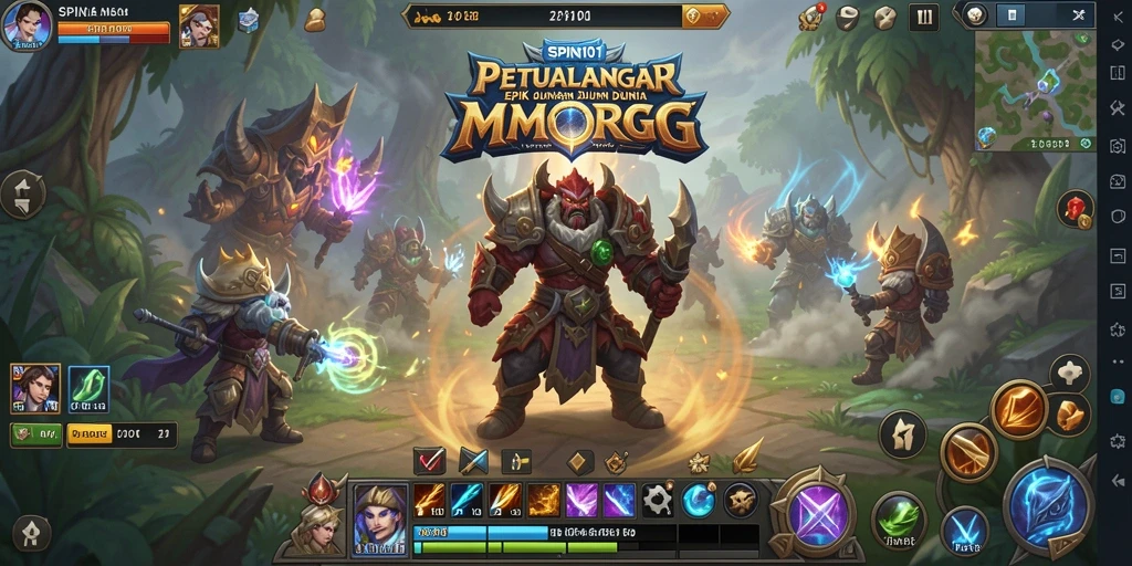 Tangkapan layar dari gameplay SPIN101 yang menampilkan pertarungan epik antar karakter.